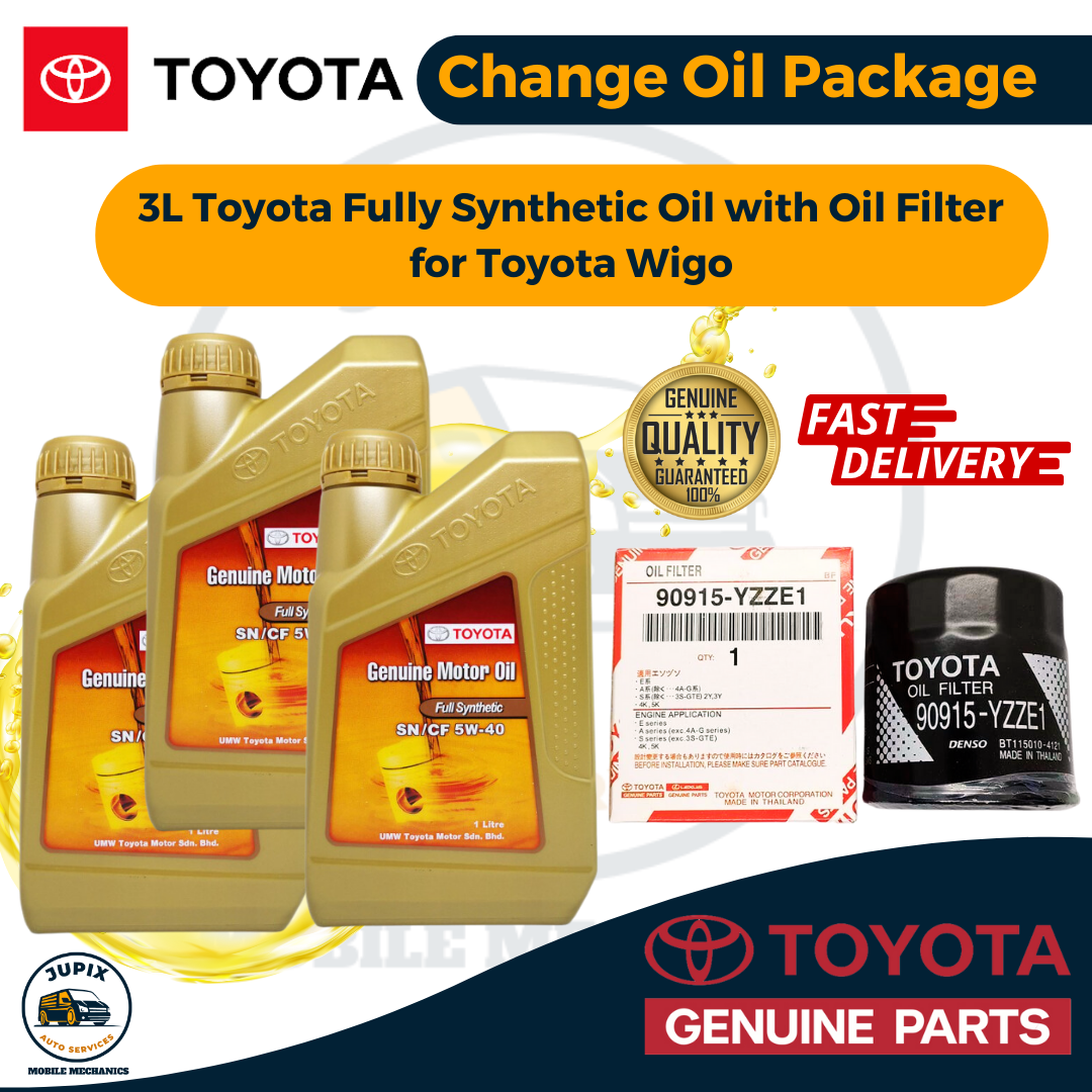 Toyota Fully Synthetic Engine Oil 5W-40  Oil Change for Wigo