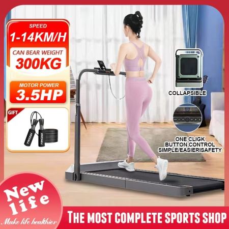 Smart Flat Treadmill with Remote Control and Ipad Stand