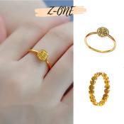 Non-Tarnish Titanium Steel Gold Lucky Charm Ring (Brand: [if applicable])