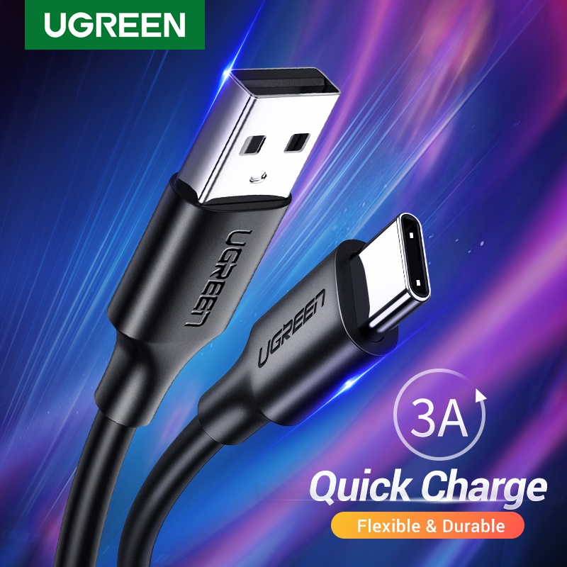 Kabel Ugreen USB-A / USB-C, 3A, 3 m, czarny  6957303868261
