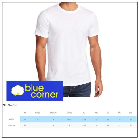 Original Blue Corner White Plain Tshirts Cotton Unisex