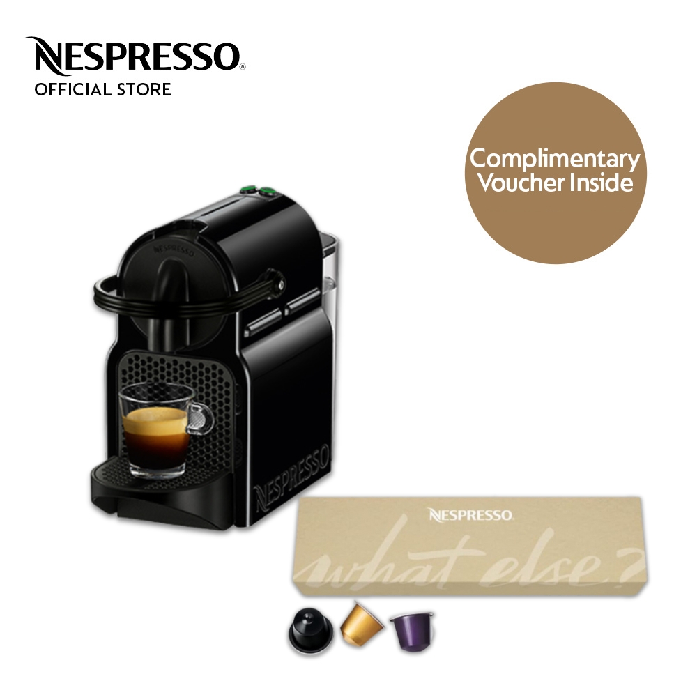 Nespresso® Inissia Black Coffee Machine with Nespresso Coffee Capsules