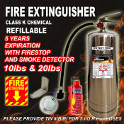 "Class K Fire Extinguisher Bundle with Free FireStop and Smoke Detector"