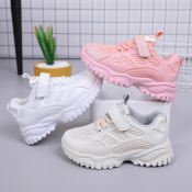 Korean Kids Velcro Sneakers - Girls Casual Rubber Shoes