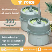 360° Rotating Mop with Spinner Bucket for Wet & Dry Cleaning