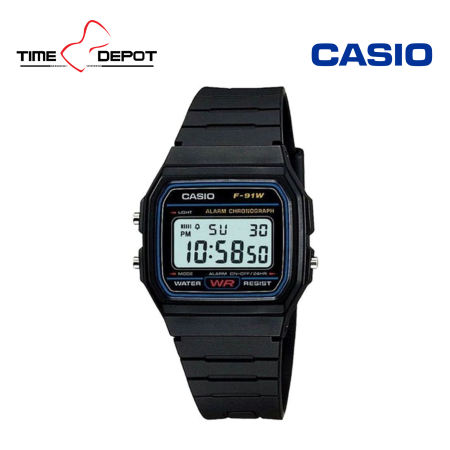 Casio F-91W-1HDG Standard Digital Black Resin Watch For Men