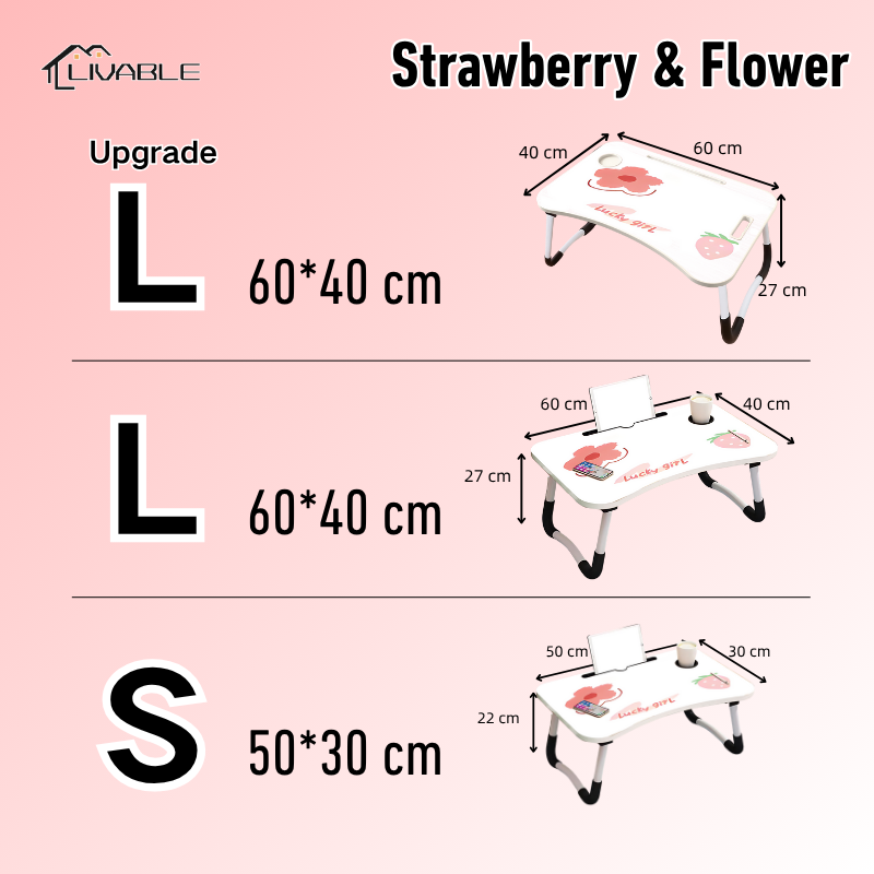 LIVABLE Foldable Laptop Table Heavy Duty Study Table Kids Cartoon Mini Desk Home Office Folding Wood Computer Desks - Image 3