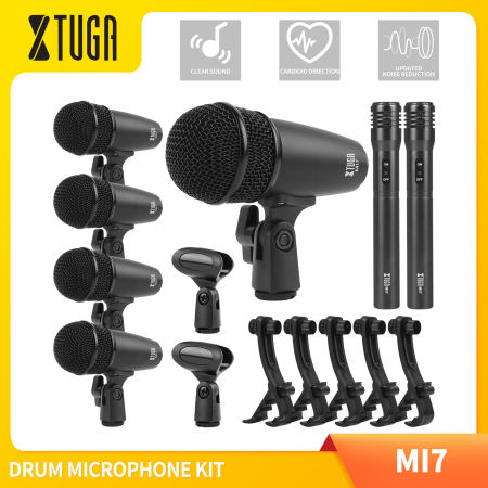 XTUGA MI7 7-Piece Dynamic Drum Mic Kit