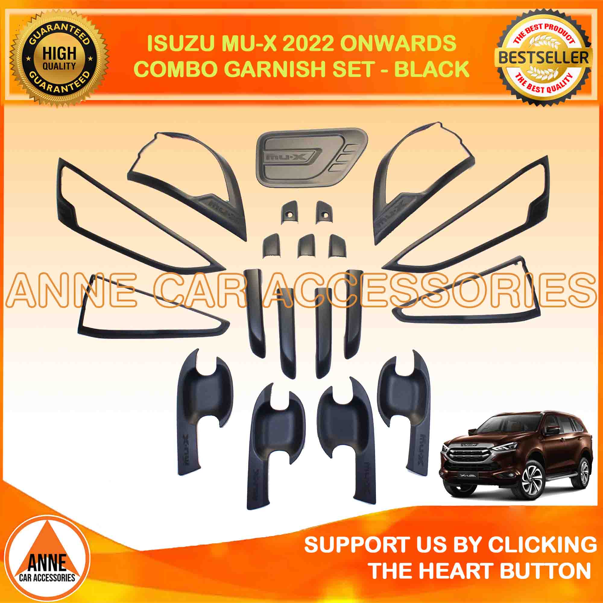 Isuzu MU-X / MUX 2013 2014 2015 2016 2017 Black / Chrome / MU-X