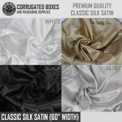 Starbox Classic Silk Satin Fabric - Black/White/Silver/Gold - Per Yard