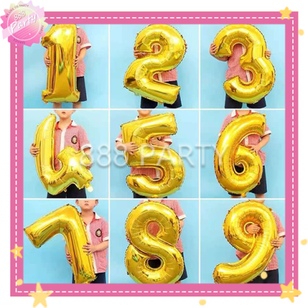 888party 32" Foil Number Balloons for Events and Celebrations