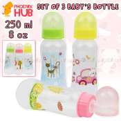 Phoenix Hub 8oz Baby Feeding Bottles Set of 3 250ml