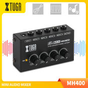 XTUGA MH400 4-Channel Compact Audio Mixer for Instruments and Keyboards