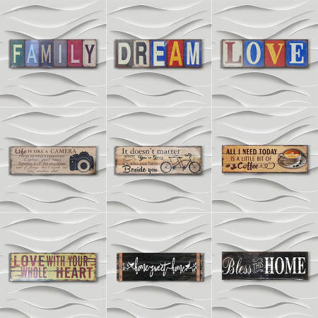 Rustic Mdf Board Wood Wall Decor 15x45cm