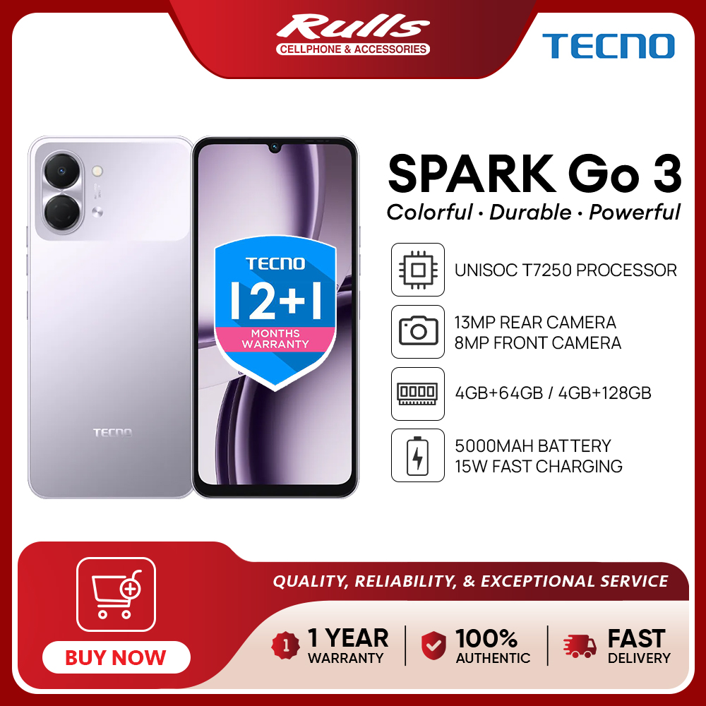 TECNO SPARK Go 3 (4+128GB) Smartphone / UNISOC T7250 Processor / 120Hz 6.75" HD+ Display / 13MP AI Camera / 5000mAh Battery / 15W Fast Charging - Image 3