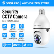 V380 Pro 1080P Wi-Fi Surveillance Bulb Camera with Night Vision