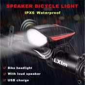 Rechargeable Waterproof Bike Light with Horn and Loud Siren