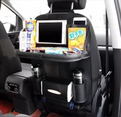 Leather Car Seat Back Multi-pocket Folding Storage Organizer (2)