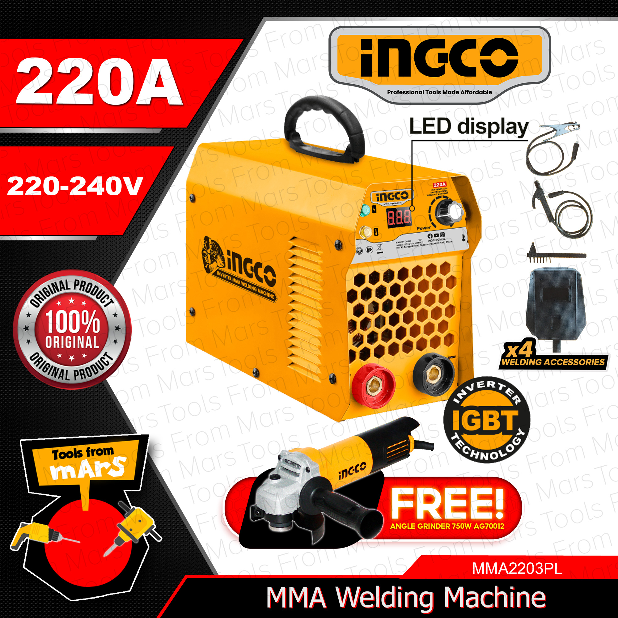 INGCO MMA3153P/MMA3502P Inverter Welding Machine, 315A/350A