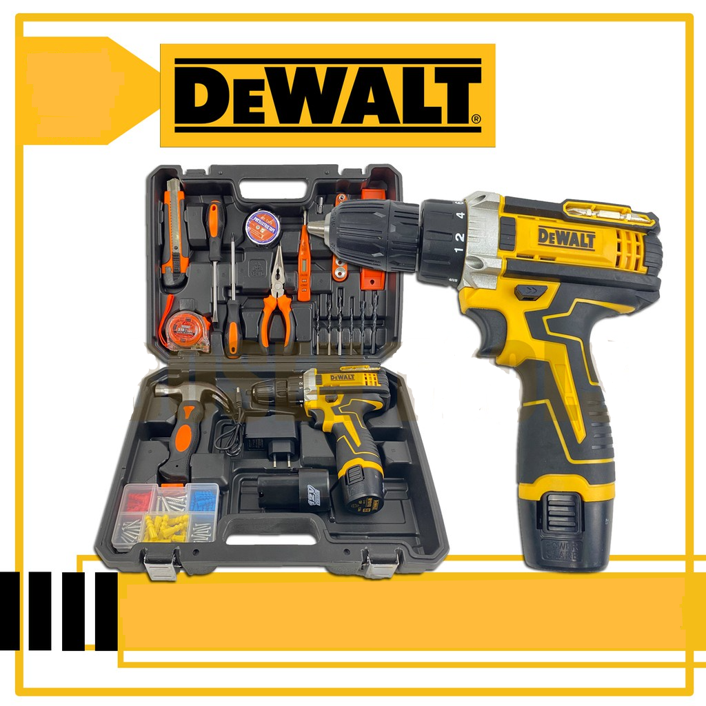 DeWALT Cordless Drill Driver 12V Double Speed with 2 Li ion