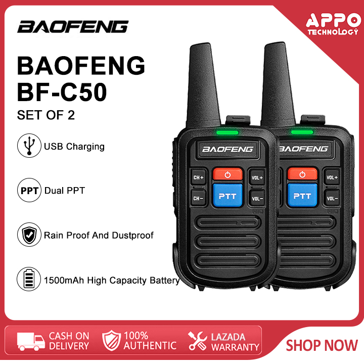 Baofeng BF-C50 Mini Walkie Talkie Set (2 Pack)