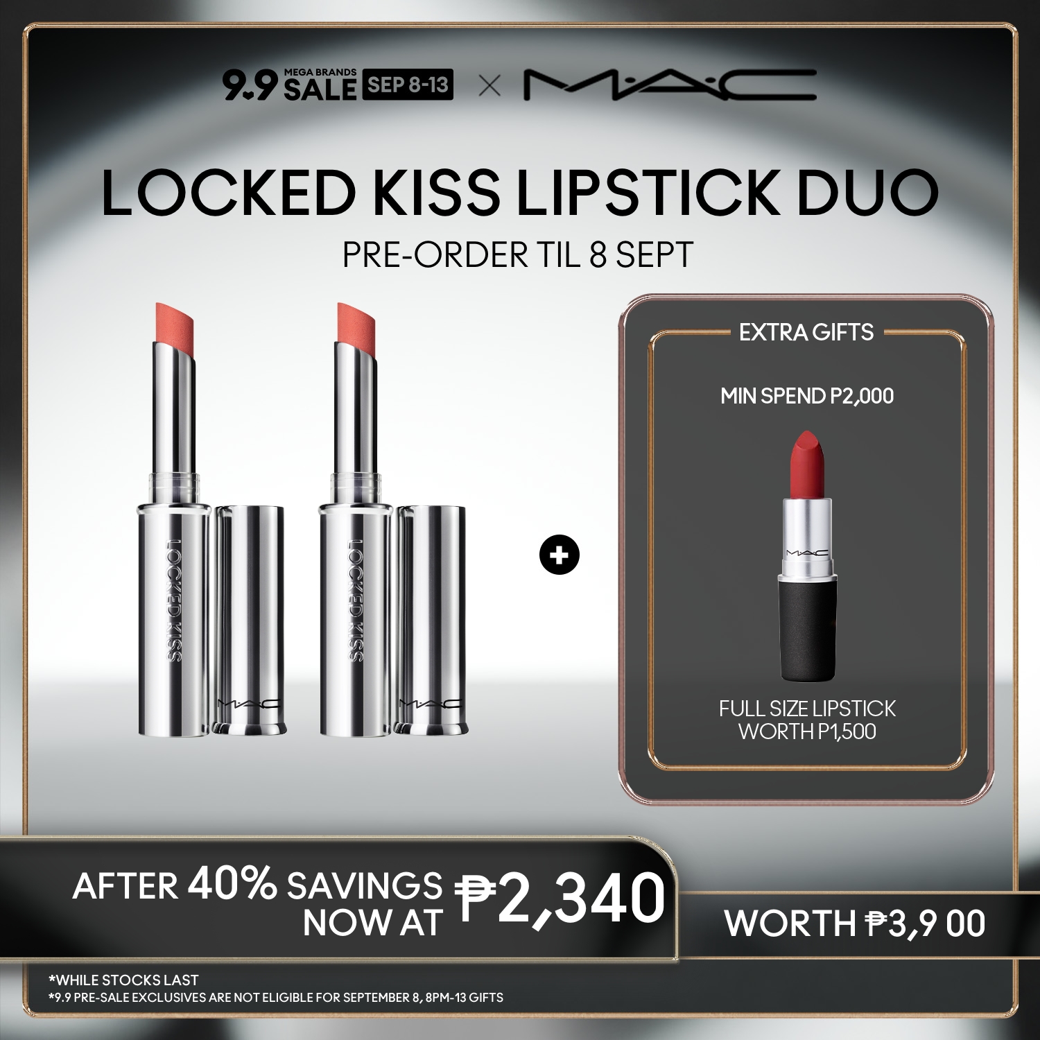 Discount on M·A·C  shoes - SKU: 【9.9 EXCLUSIVE OFFER】MAC Locked Kiss 24hr Lipstick 1.8g X 2