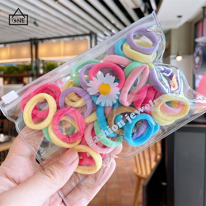 50Pcs/bag Colorful Nylon Small Elastic Hair Bands / Little Daisy Elastic Rubber Bands A