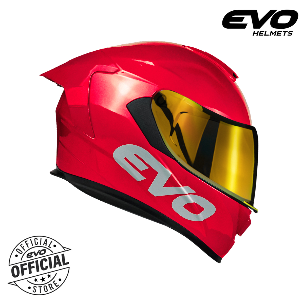 EVO GT-PRO Glossy Red Dual Visor Full Face Helmet