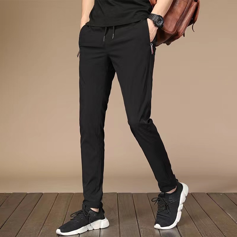503# Summer Korean plain ankle Trousers Men's Slim Fit Pants for