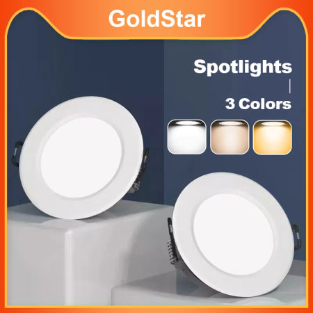 Goldstar LED Recessed Pin Lights - Warm White, Round Panel