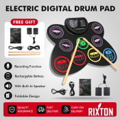 Rixton Silicone Drum Set with Built-in Speaker and Recording Function