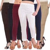 Checkered Straight Office Pants for Women by Oversep