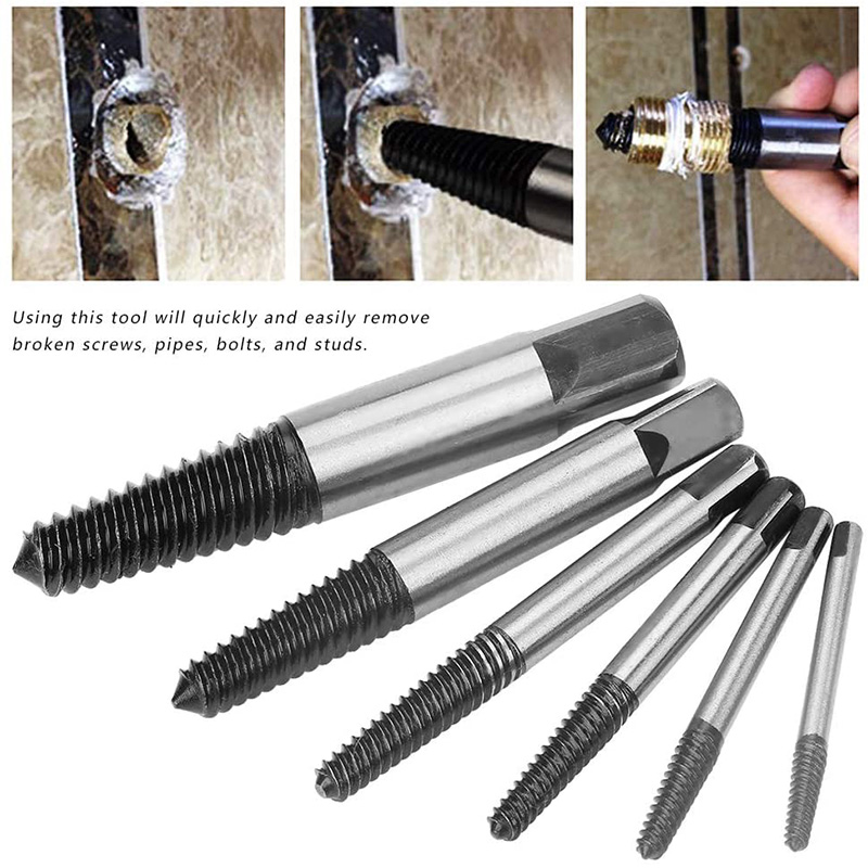 5 Piece Extractor Set Reverse Thread 5-Piece Bolt & Screw Extractor Kit ...