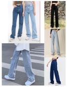 ZHI XIN Wide Leg High Waist Boyfriend Jeans