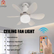 ZiinLife LED Ceiling Fan Light with Remote Control