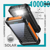 Original Solar Power Bank 100000mAh - Outdoor Fast Charging