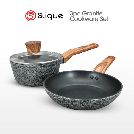 SLIQUE Granite Cookware Set - Healthy Cooking Essentials