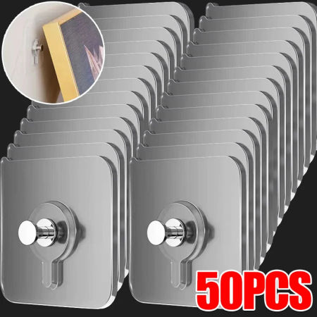 Strong Adhesive Screw Hooks for Wall Storage - Punch Free