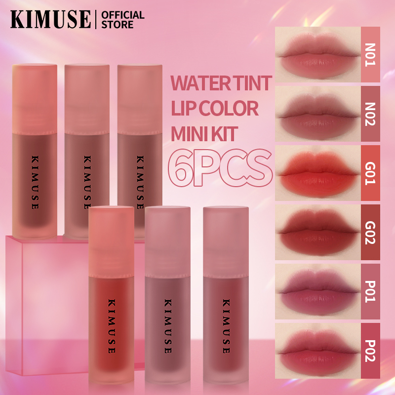 Discount on KIMUSE  shoes - SKU: KIMUSE Water Gel Lip Tint 6 Colors Set Highly Pigmented Long Lasting Moisturizing Glossy Lip Tint St