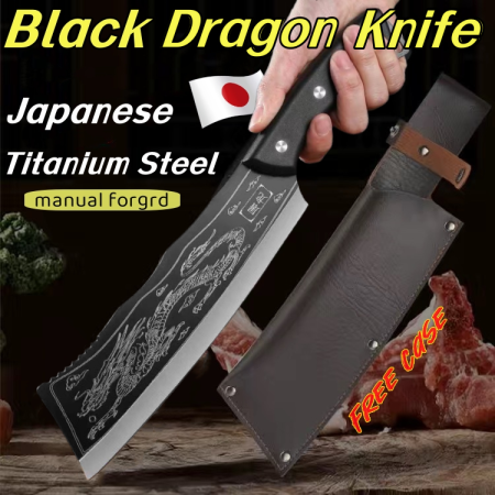 Black Dragon Titanium Steel Kitchen Knife Set