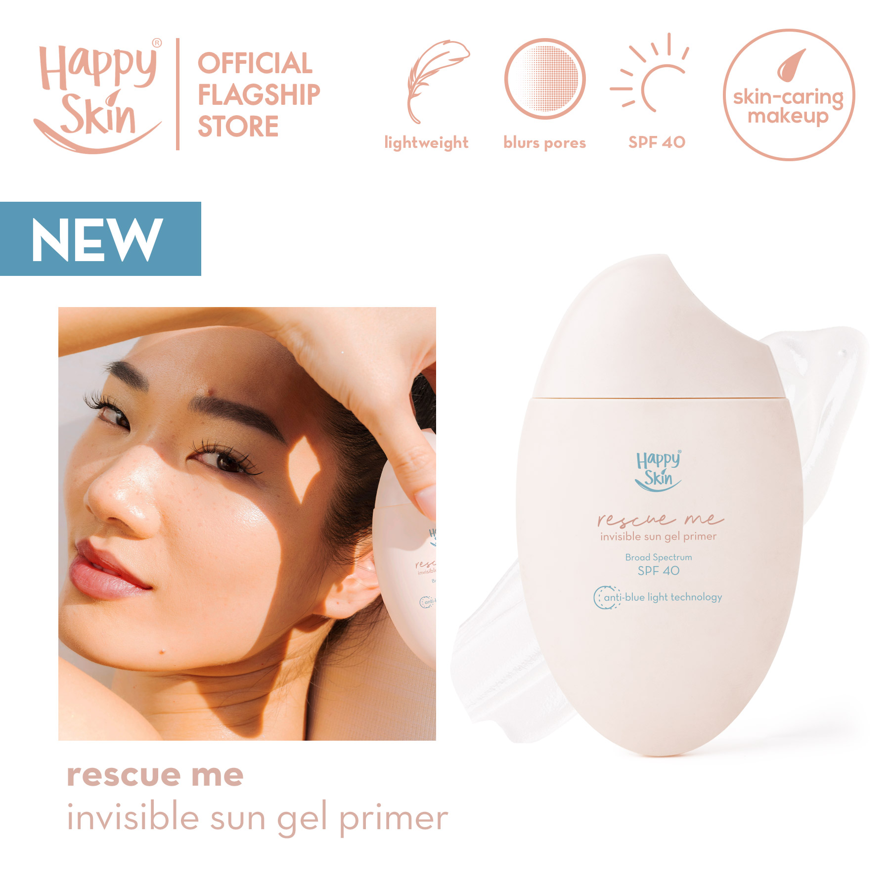 Discount on Happy Skin  shoes - SKU: Happy Skin Rescue Me Invisible Sun Gel Primer Broad Spectrum Spf 40 [Sunscreen Primer]