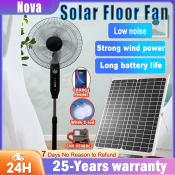 Solar Electric Stand Fan with USB Rechargeable Solar Panel