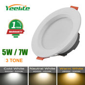 Yeelite LED Downlight Panel Ceiling Light, 3 Color Temperature, 1 Year Warranty