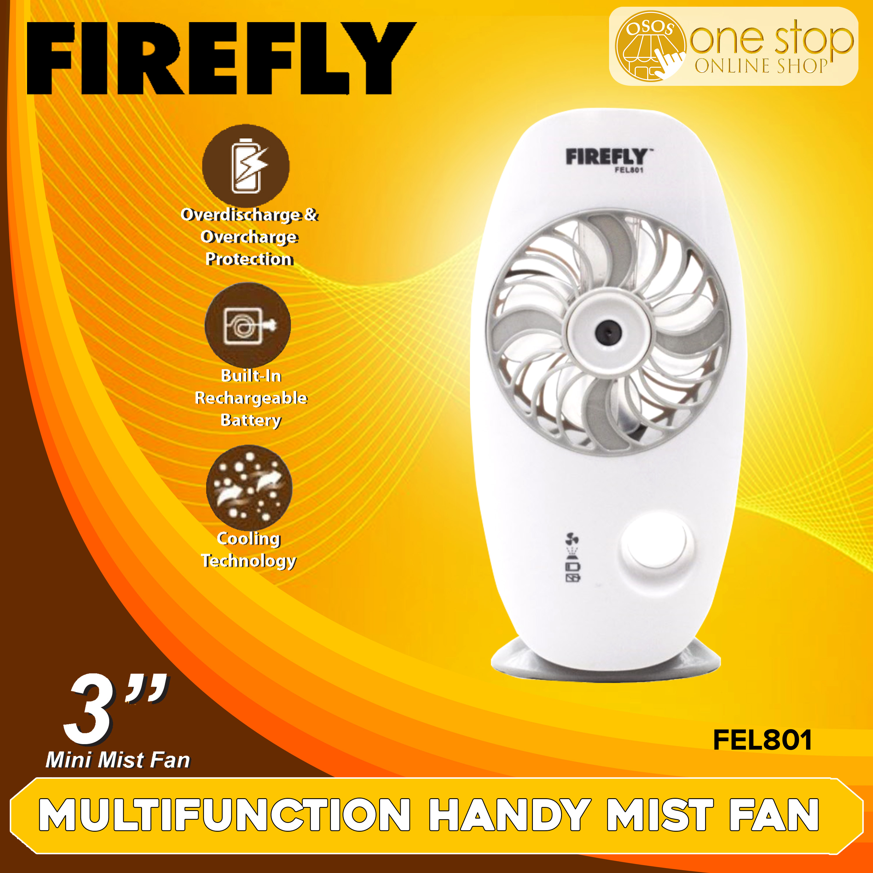 firefly electric fan with mist