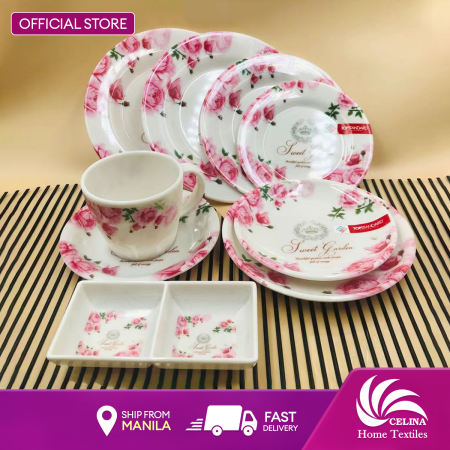 Celina Home Textiles Flamingo and Floral Plate Dinnerware