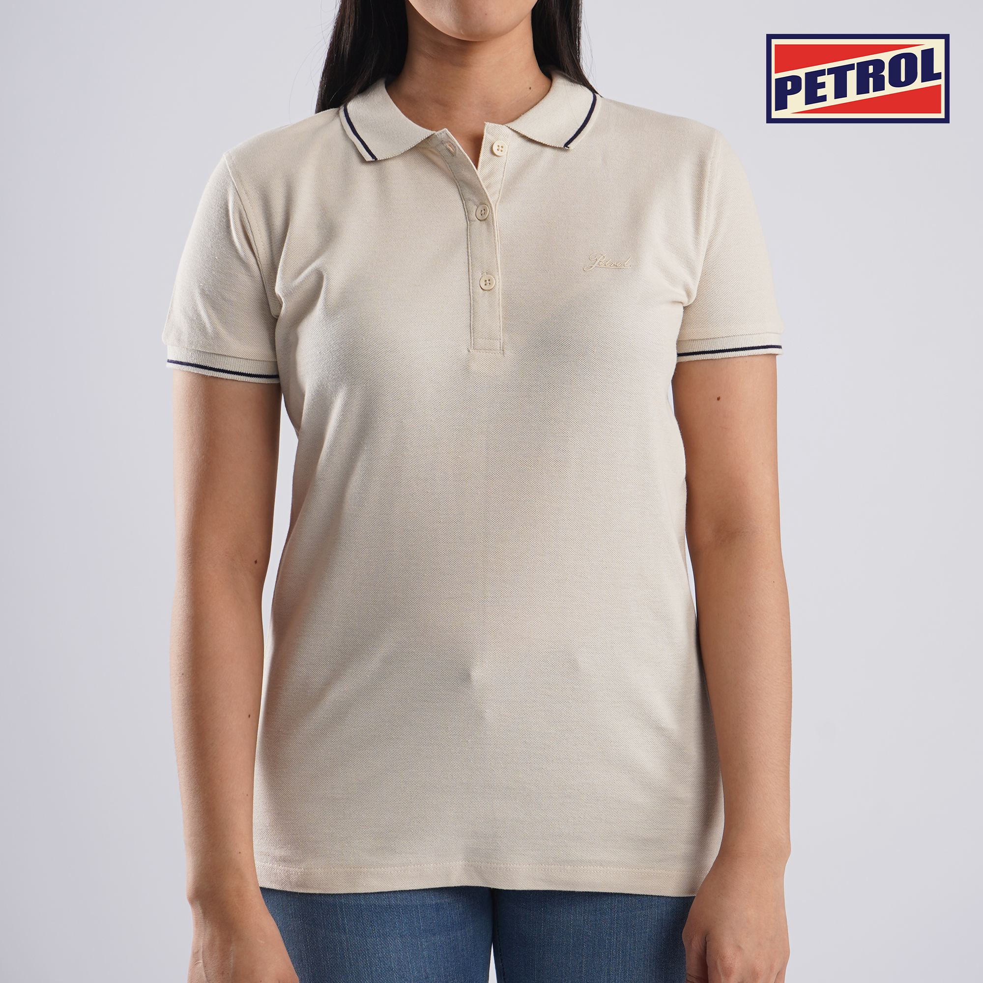 Beige polo 2025 shirt womens