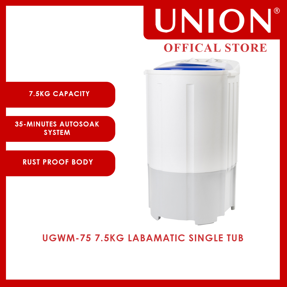 union single tub washing machine