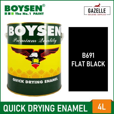 Boysen Quick Dry Enamel Flat Black - 4L