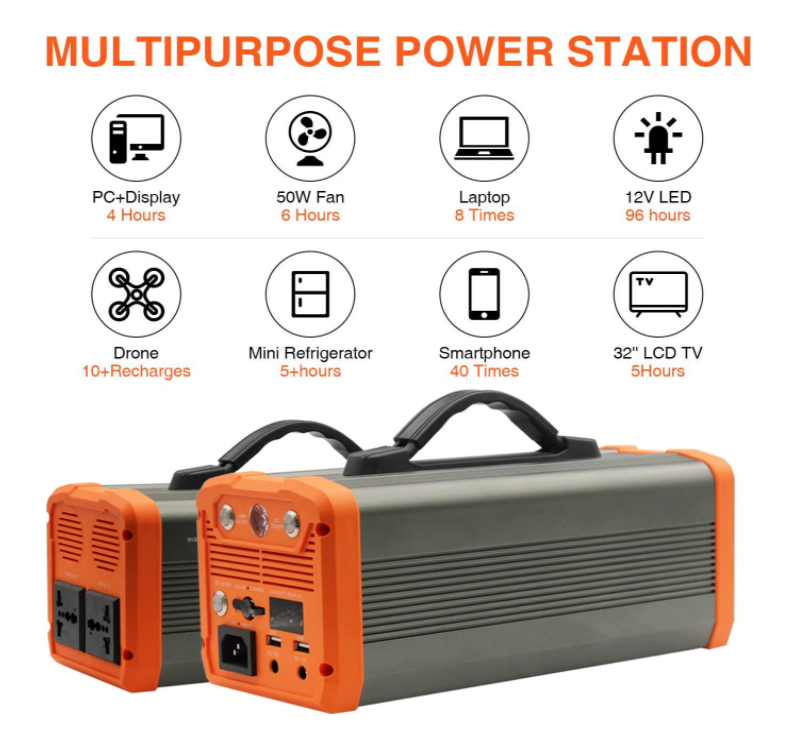 300W DC AC outdoor camping lithium ion battery 60000mAh Emergency portable  solar charging station supports USB/AC110~220V Lazada PH