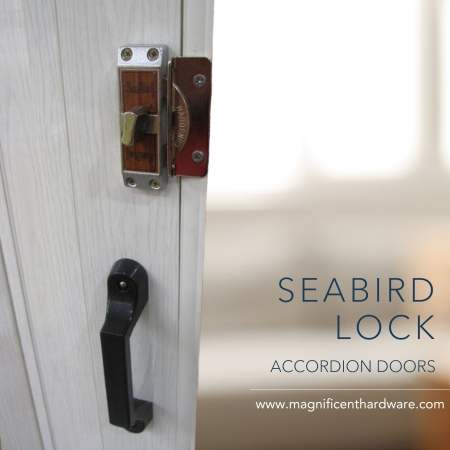 Seabird Sliding Accordion Door Latch Lock with Key